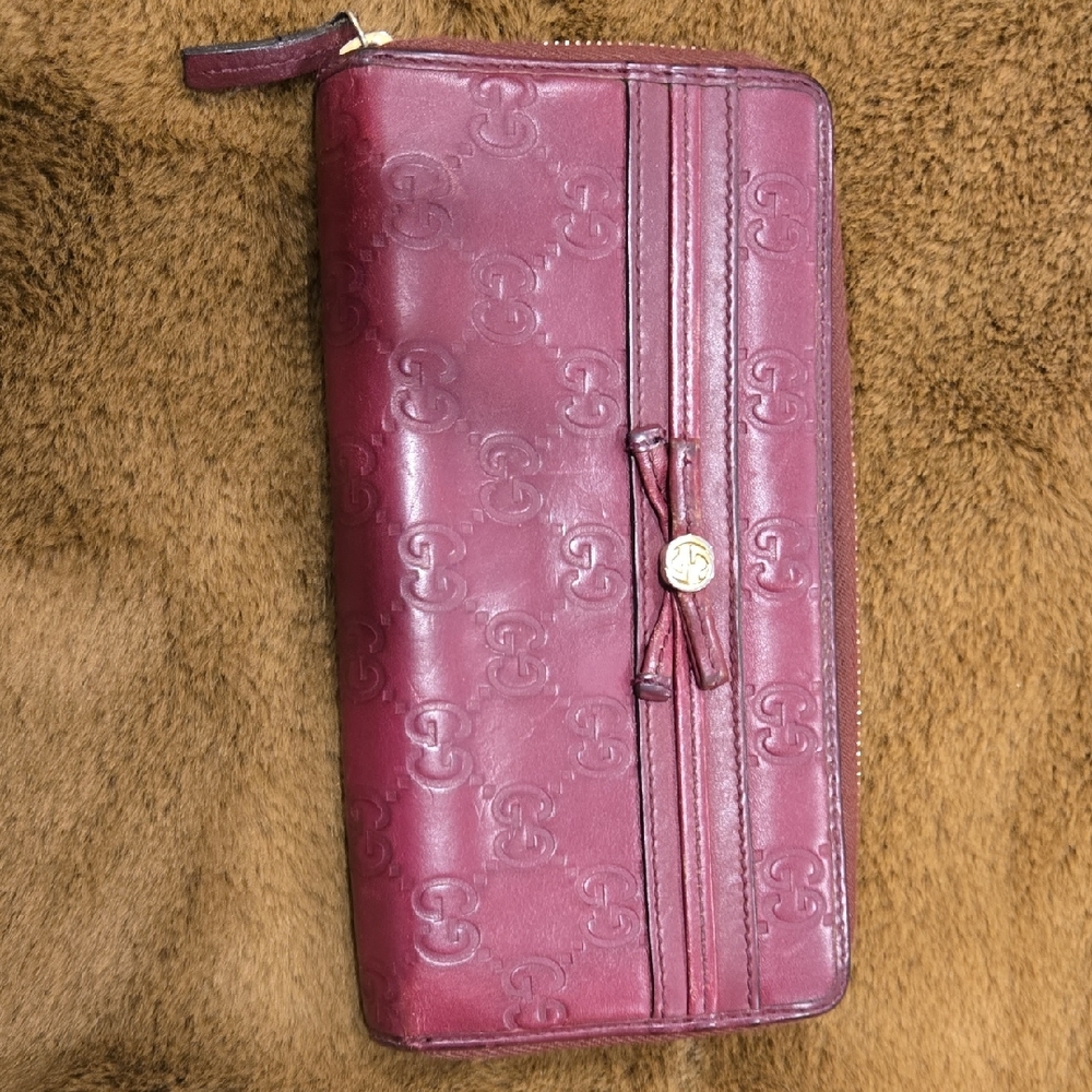 Gucci Burgundy Embossed Wallet